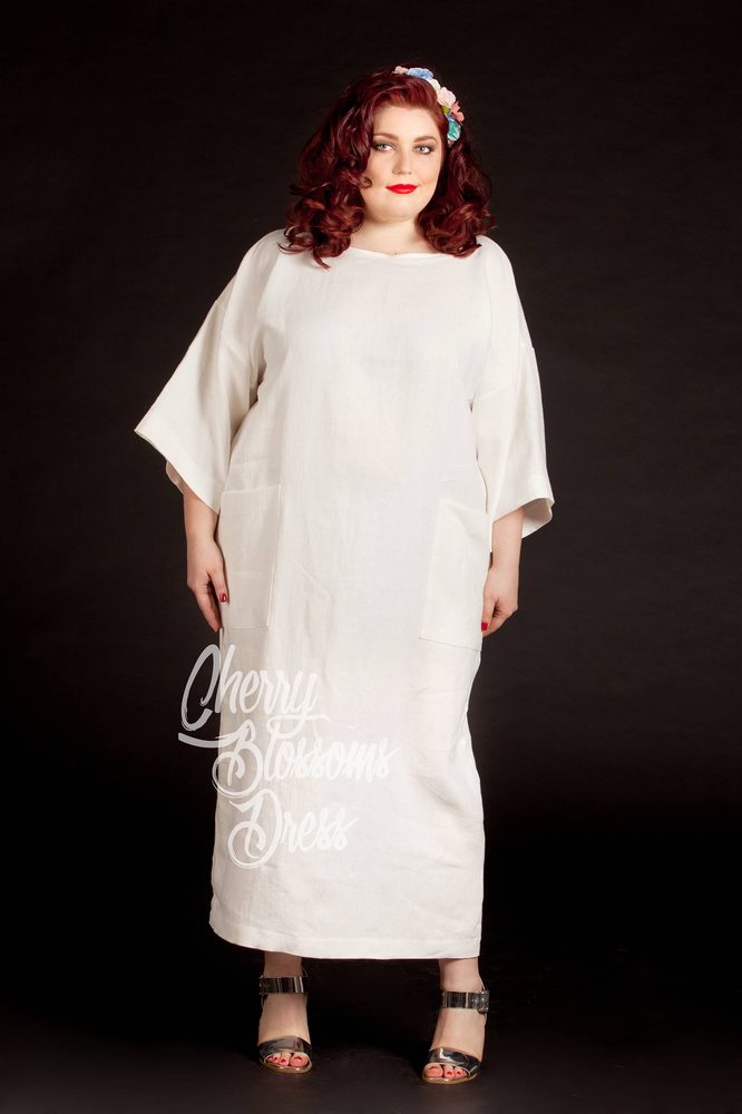 white dress plus size maxi