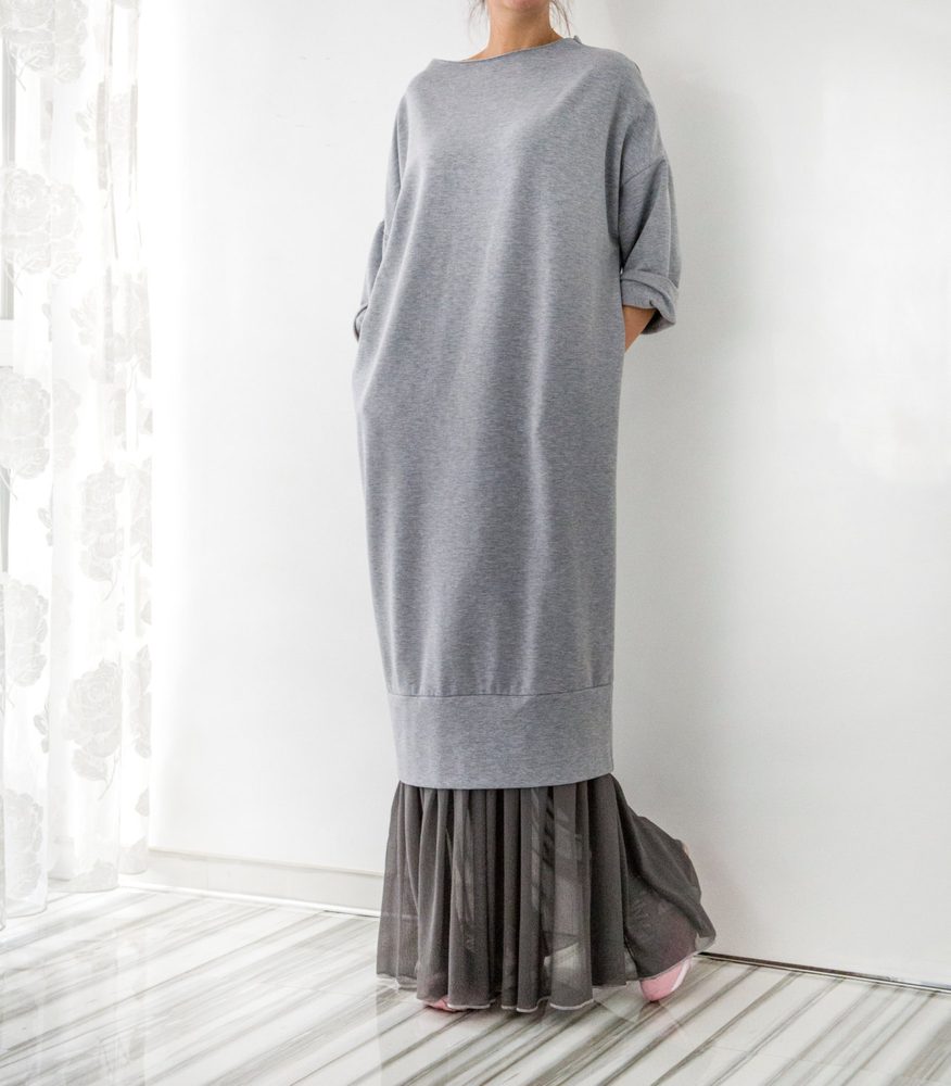 oversized maxi jumper dress